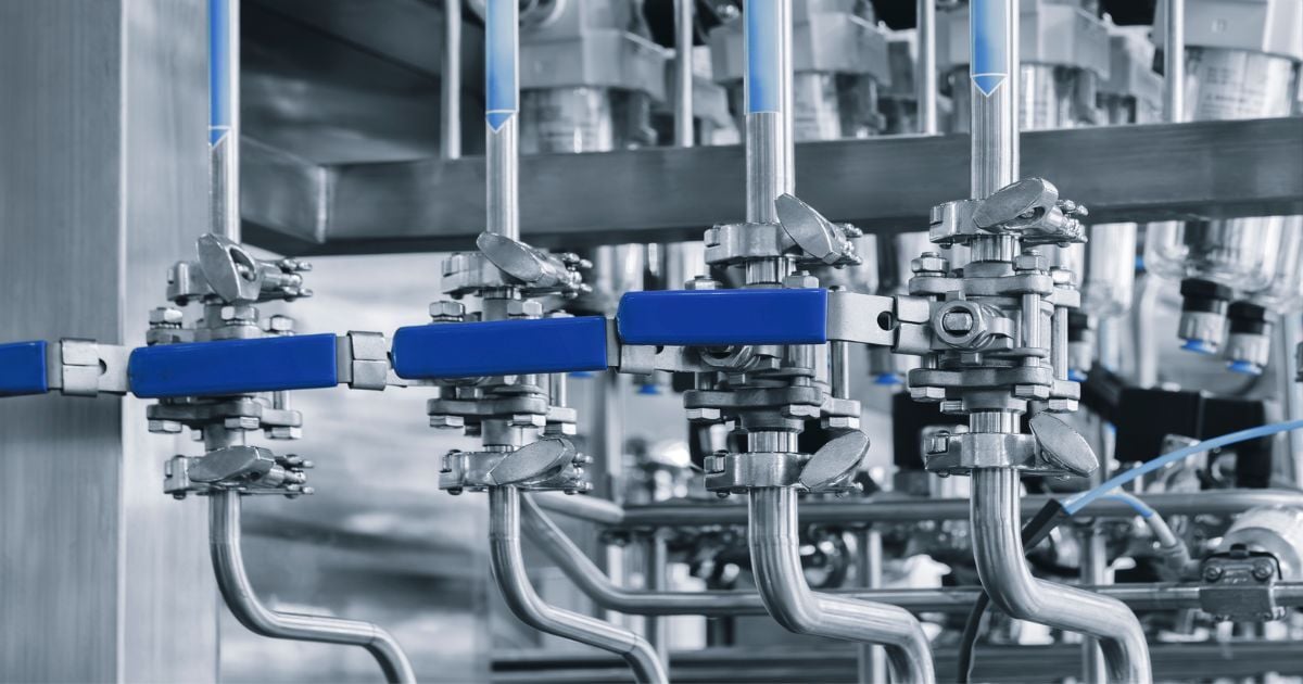 A lab system with valves and tubing.